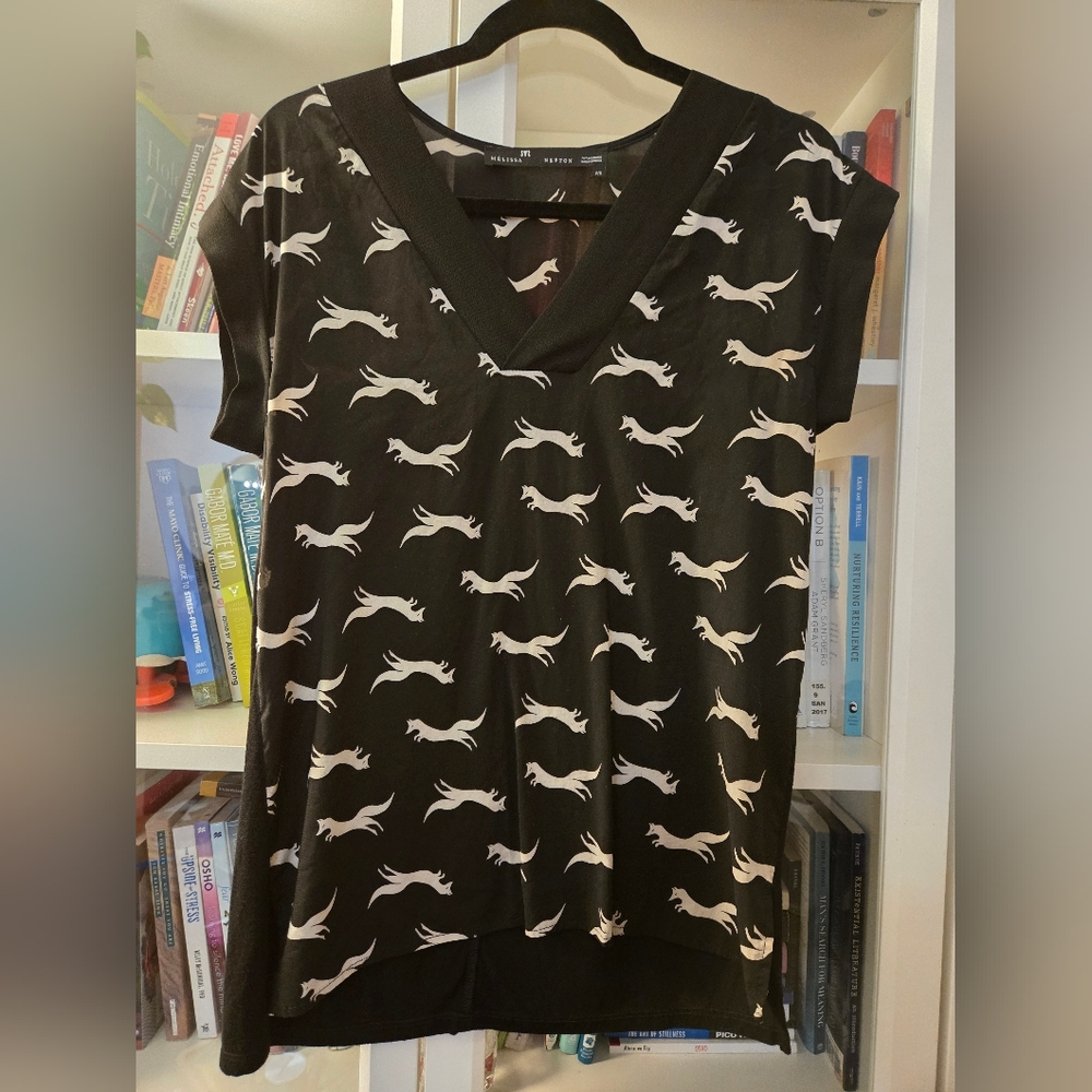 🇨🇦 Handmade in Canada Short Sleeve Bouse with Fox Print by Melissa Nepton